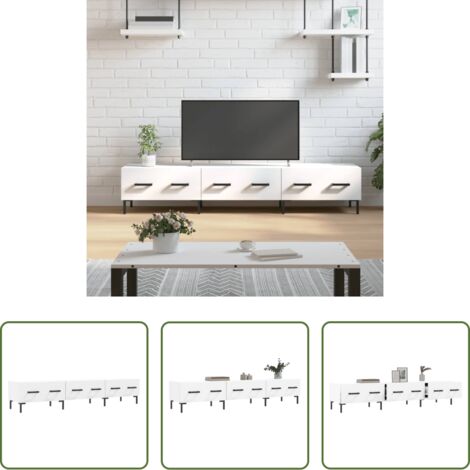 Madera contrachapada -  Mueble de TV madera de ingeniería blanco 150x36x30 cm