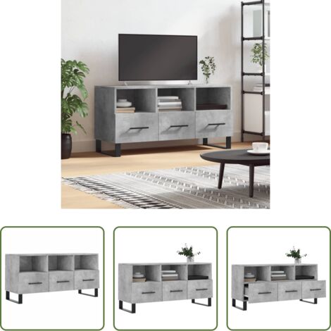 Madera contrachapada -  Mueble de TV madera de ingeniería gris hormigón 102x36x50 cm