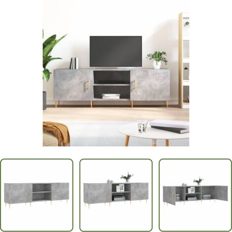 Madera contrachapada -  Mueble de TV madera de ingeniería gris hormigón 150x30x50 cm