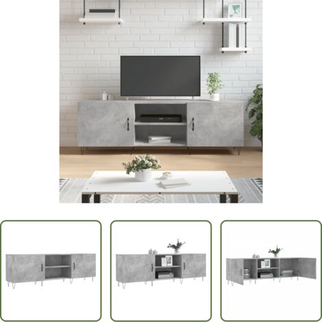 Madera contrachapada -  Mueble de TV madera de ingeniería gris hormigón 150x30x50 cm