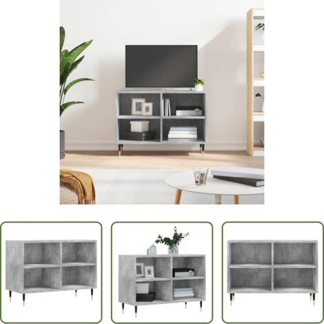 Madera contrachapada -  Mueble de TV madera de ingeniería gris hormigón 69,5x30x50 cm