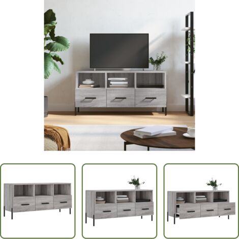Madera contrachapada -  Mueble de TV madera de ingeniería gris Sonoma 102x36x50 cm