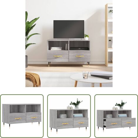 Madera contrachapada -  Mueble de TV madera de ingeniería gris Sonoma 80x36x50 cm
