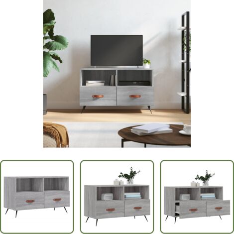 Madera contrachapada -  Mueble de TV madera de ingeniería gris Sonoma 80x36x50 cm