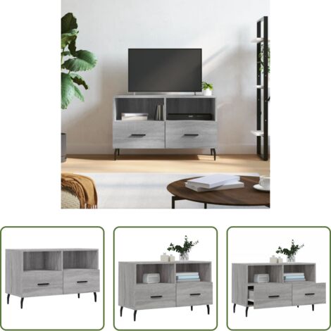 Madera contrachapada -  Mueble de TV madera de ingeniería gris Sonoma 80x36x50 cm