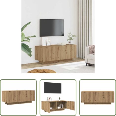 Madera contrachapada -  Mueble de TV madera de ingeniería roble artisan 100x35x40 cm