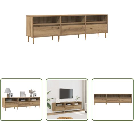 Madera contrachapada -  Mueble de TV madera de ingeniería roble artisan 150x30x44,5 cm