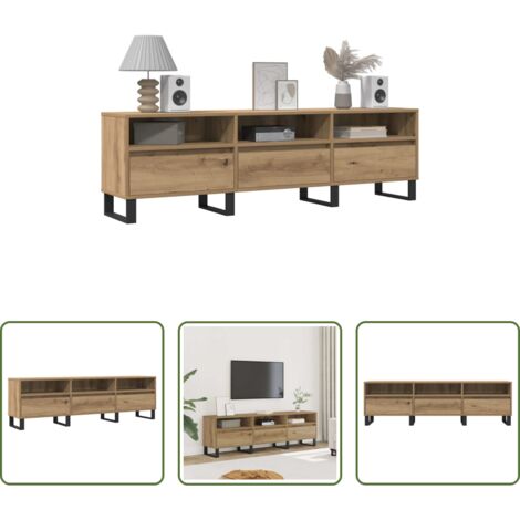 Madera contrachapada -  Mueble de TV madera de ingeniería roble artisan 150x30x44,5 cm