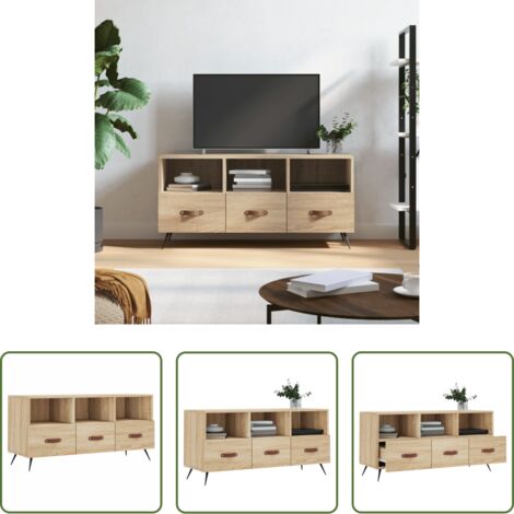 Madera contrachapada -  Mueble de TV madera de ingeniería roble Sonoma 102x36x50 cm
