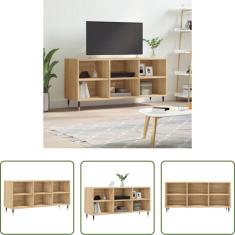 Madera contrachapada -  Mueble de TV madera de ingeniería roble Sonoma 103,5x30x50 cm