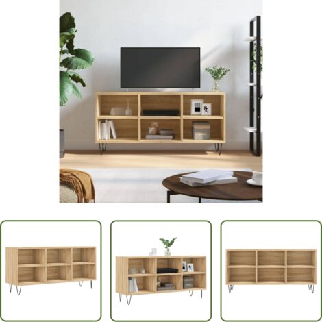 Madera contrachapada -  Mueble de TV madera de ingeniería roble Sonoma 103,5x30x50 cm