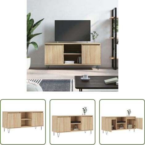 Madera contrachapada -  Mueble de TV madera de ingeniería roble Sonoma 104x35x50 cm