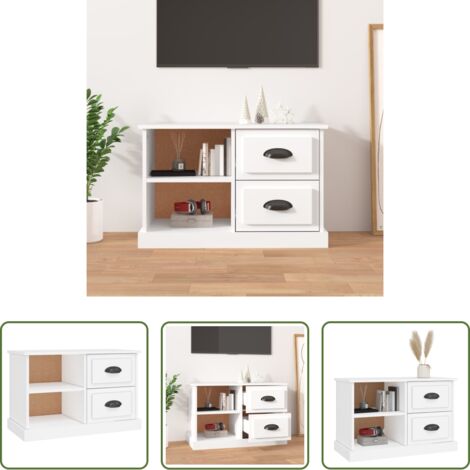 Madera contrachapada -  Mueble para TV madera contrachapada blanco 73x35,5x47,5 cm