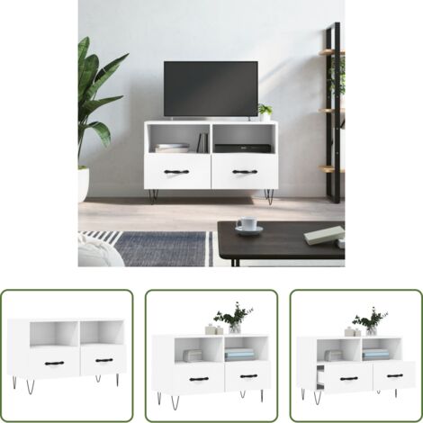 Madera contrachapada -  Mueble para TV madera contrachapada blanco 80x36x50 cm