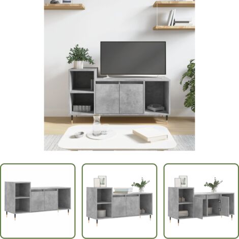 Madera contrachapada -  Mueble para TV madera contrachapada gris hormigón 100x35x55 cm