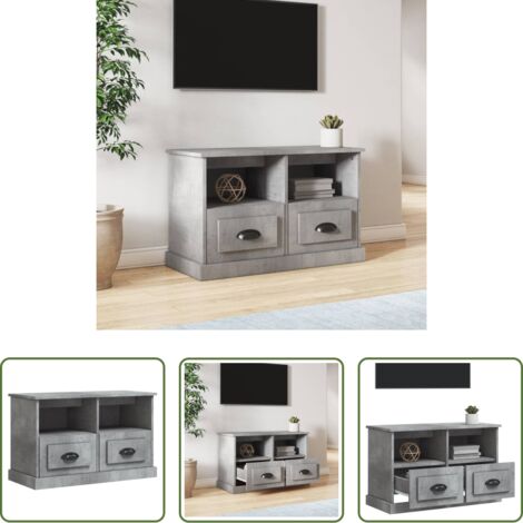 Madera contrachapada -  Mueble para TV madera contrachapada gris hormigón 80x35x50 cm
