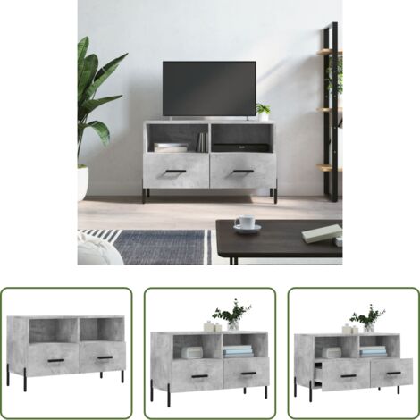 Madera contrachapada -  Mueble para TV madera contrachapada gris hormigón 80x36x50 cm