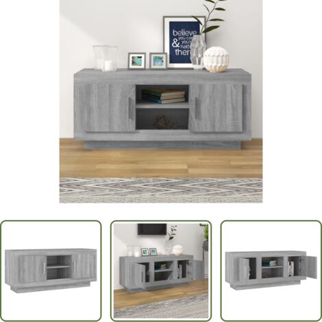Madera contrachapada -  Mueble para TV madera contrachapada gris Sonoma 102x35x45 cm