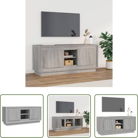 Madera contrachapada -  Mueble para TV madera contrachapada gris Sonoma 102x35x45 cm