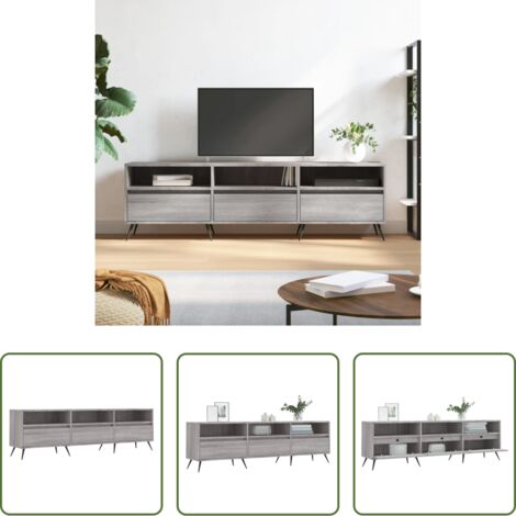 Madera contrachapada -  Mueble para TV madera contrachapada gris Sonoma 150x30x44,5 cm