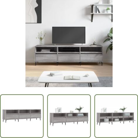 Madera contrachapada -  Mueble para TV madera contrachapada gris Sonoma 150x30x44,5 cm