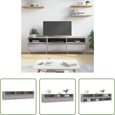 Madera contrachapada -  Mueble para TV madera contrachapada gris Sonoma 150x30x44,5 cm