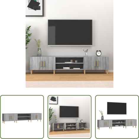 Madera contrachapada -  Mueble para TV madera contrachapada gris Sonoma 180x31,5x40 cm