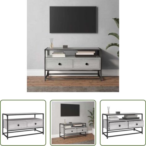 Madera contrachapada -  Mueble para TV madera contrachapada gris Sonoma 80x35x45 cm