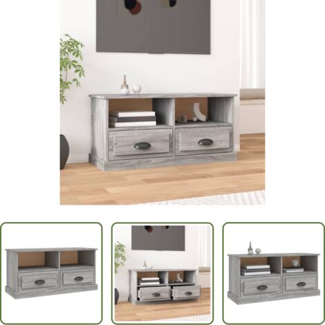 Madera contrachapada -  Mueble para TV madera contrachapada gris Sonoma 93x35,5x45 cm
