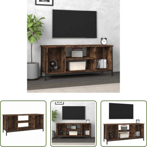 Madera contrachapada -  Mueble para TV madera contrachapada roble ahumado 102x35x45 cm