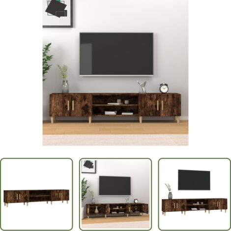 Madera contrachapada -  Mueble para TV madera contrachapada roble ahumado 180x31,5x40cm