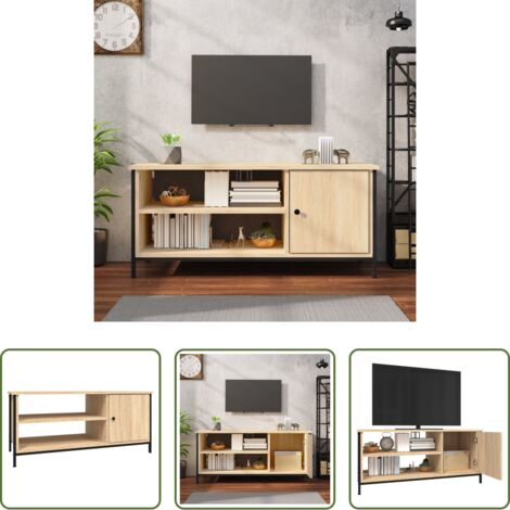 Madera contrachapada -  Mueble para TV madera contrachapada roble Sonoma 100x40x45 cm