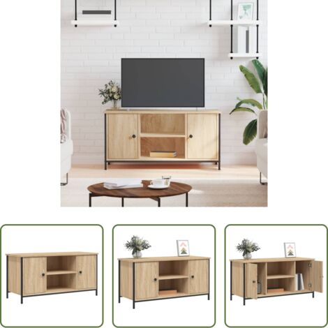 Madera contrachapada -  Mueble para TV madera contrachapada roble Sonoma 100x40x50 cm