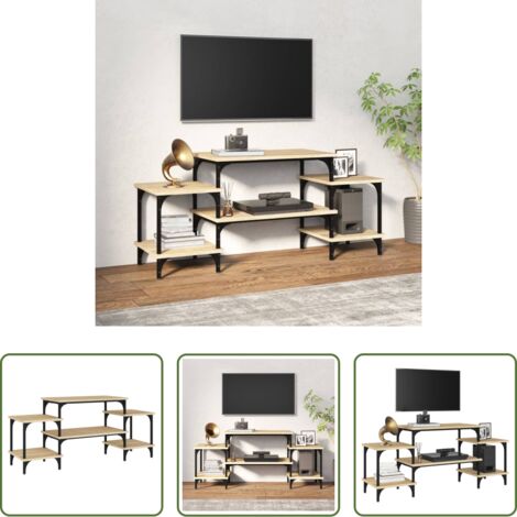 Madera contrachapada -  Mueble para TV madera contrachapada roble Sonoma 117x35x52 cm