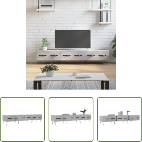 Madera contrachapada -  Mueble para TV madera de ingeniería gris hormigón 150x36x30 cm