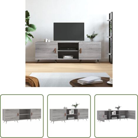 Madera contrachapada -  Mueble para TV madera de ingeniería gris Sonoma 150x30x50 cm