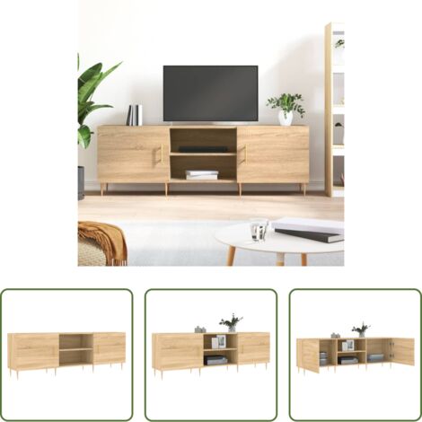 Madera contrachapada -  Mueble para TV madera de ingeniería roble Sonoma 150x30x50 cm