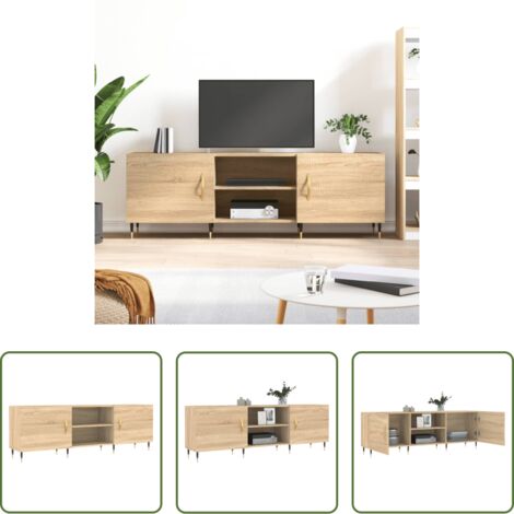 Madera contrachapada -  Mueble para TV madera de ingeniería roble Sonoma 150x30x50 cm