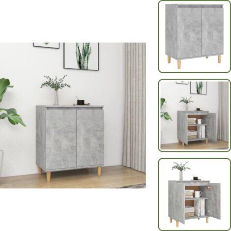 Madera contrachapada - vidaXL Aparador y patas madera contrachapada gris hormigón 60x35x70 cm - Armario gris hormigón