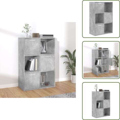 Madera contrachapada - vidaXL Armario almacenamiento madera contrachapada gris 60x29,5x90 cm - Armario gris
