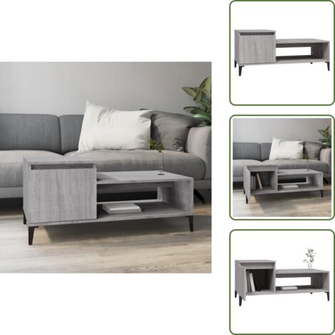 Madera contrachapada - vidaXL Mesa de centro madera contrachapada gris Sonoma 100x50x45 cm - Mesa gris Sonoma