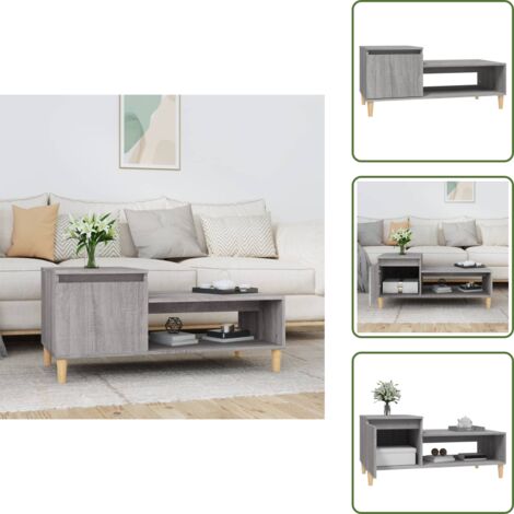 Madera contrachapada - vidaXL Mesa de centro madera contrachapada gris Sonoma 100x50x45 cm - Mesa gris Sonoma