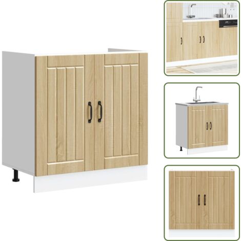 Madera contrachapada - vidaXL Mueble bajo fregadero Lucca madera contrachapada roble sonoma - Gabinete cocina
