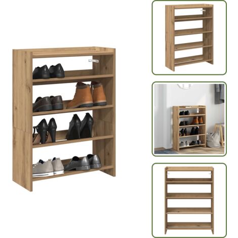 Madera contrachapada - vidaXL Zapatero artesanal de madera contrachapada 60x25x81 cm - Estante para zapatos