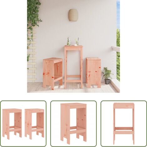 Madera de abeto -  Taburetes de cocina 2 uds madera de abeto Douglas 40x36x75 cm