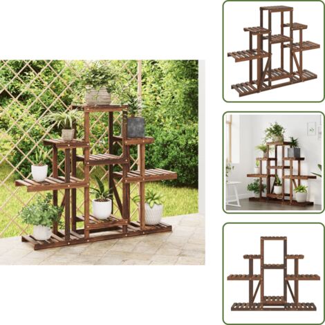 Madera de abeto - vidaXL Soporte para flores madera maciza abeto 110x25x96 cm - Soporte para plantas