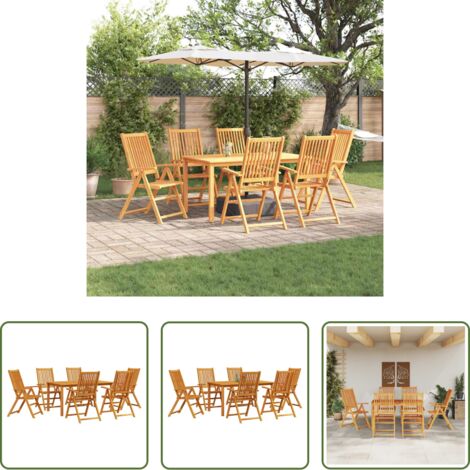 Madera de acacia -  Conjunto de Comedor de Jardín 7 pcs Marrón
