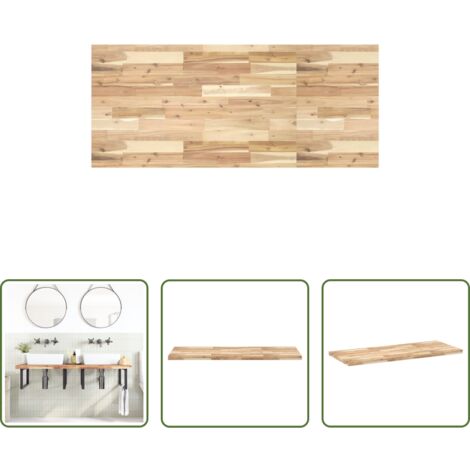 Madera de acacia -  Encimera tocador baño madera acacia sin tratar 120x60x4 cm