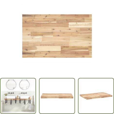 Madera de acacia -  Encimera tocador baño madera acacia sin tratar 140x50x4 cm