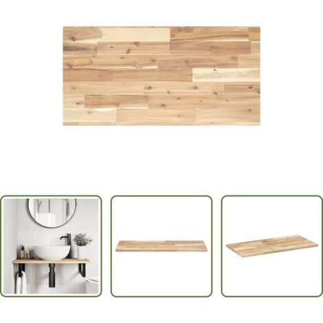 Madera de acacia -  Encimera tocador de baño madera acacia sin tratar 100x40x2 cm
